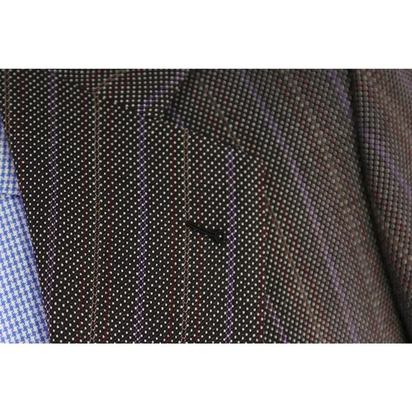 Bespoke Custom Black w/ Purple Stripes Polka Dot Sportcoat Blazer 40S - Picture 5 of 7